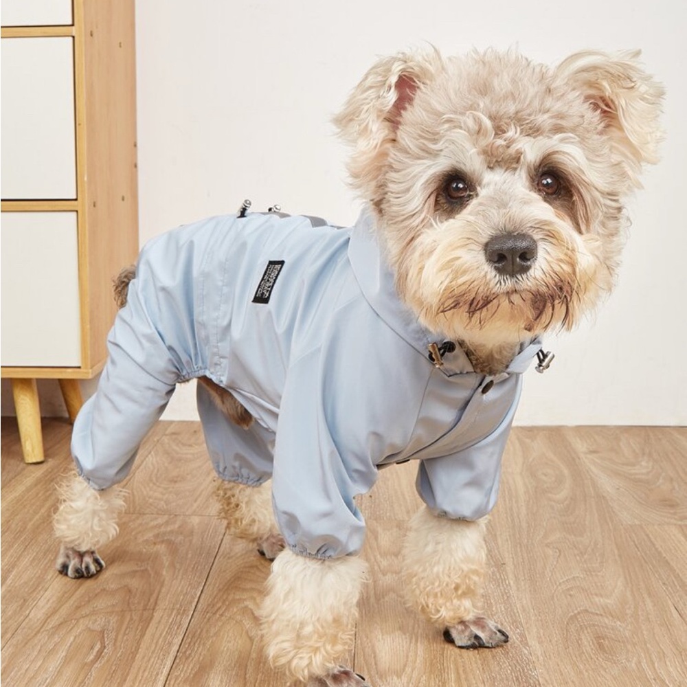 Light Blue Dog Raincoat